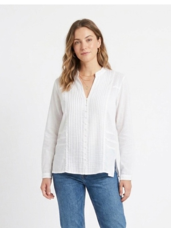 Claudia Richard Tops - Claudia Richard Button Up Blouse XL White Long Sleeve Romantic Victorian Boho